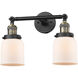 Franklin Restoration Small Bell LED 5 inch Black Antique Brass Bath Vanity Light Wall Light in Matte White Glass, Franklin Restoration