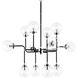 Particles 12 Light 38 inch Black and Chrome Pendant Ceiling Light in Chrome and Clear