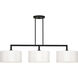 Meridian 3 Light 14 inch Black Extra Large Linear Chandelier Ceiling Light, Extra Large