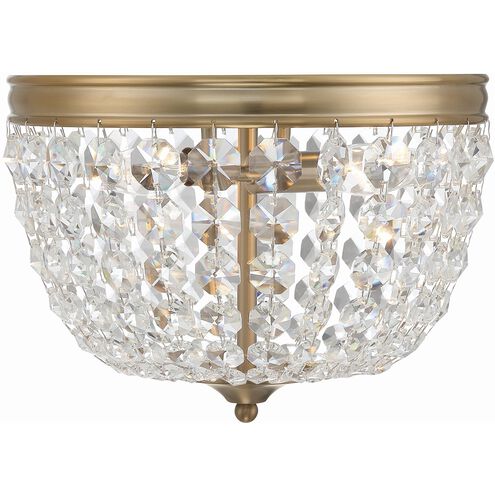 Nola 2 Light 11.5 inch Vibrant Gold Flush Ceiling Light
