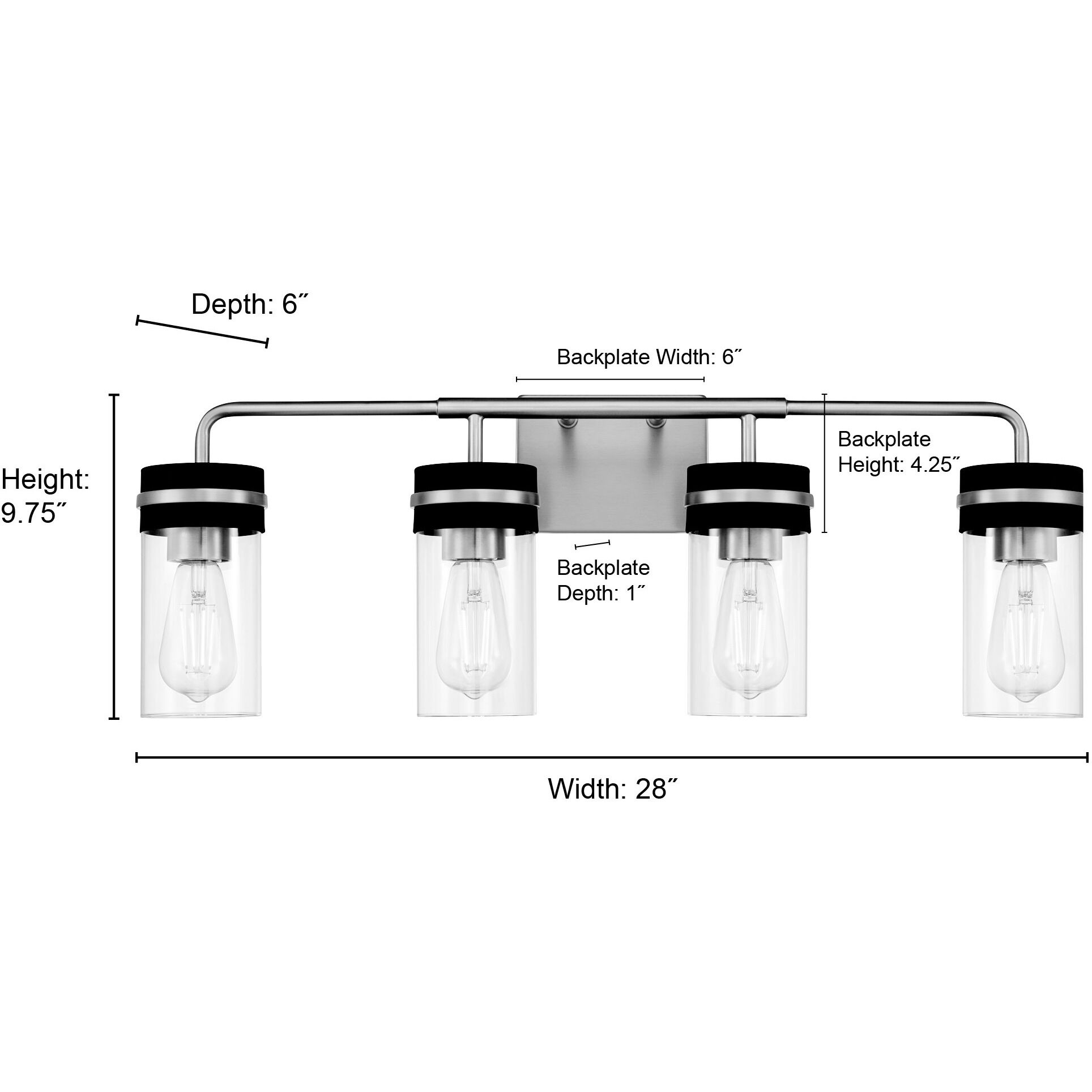 Marbridge 4 Light 28 inch Vintage Brass and Matte Black Bathroom Vanity Light Wall Light