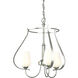 Flora 3 Light 19.4 inch Sterling Chandelier Ceiling Light in Opal, 3 Arm