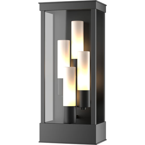 Portico 4 Light 23 inch Coastal Black Outdoor Sconce in Opal, Large