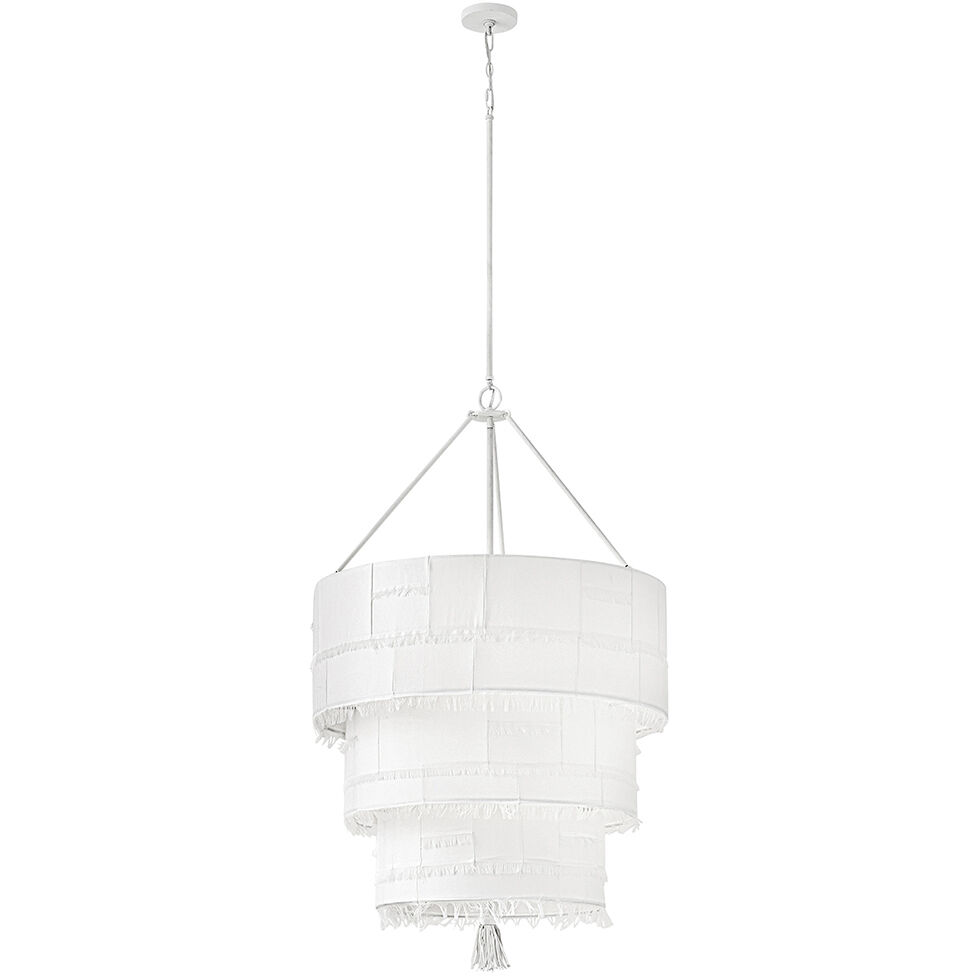 Lisa McDennon Baya 10 Light 30 inch Textured Plaster Chandelier Ceiling Light, Multi Tier