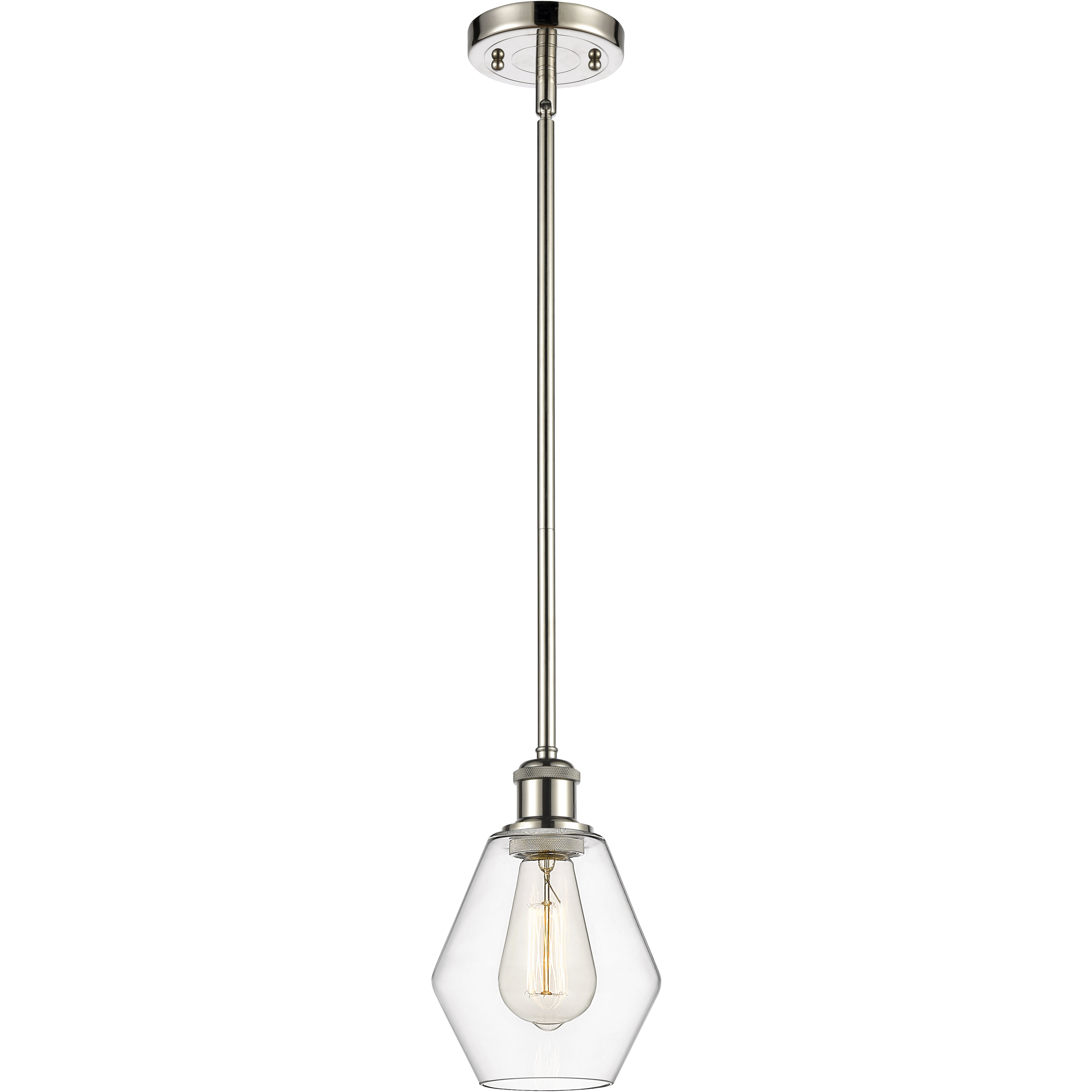 Ballston Cindyrella LED 6 inch Polished Nickel Mini Pendant Ceiling Light in Clear Glass