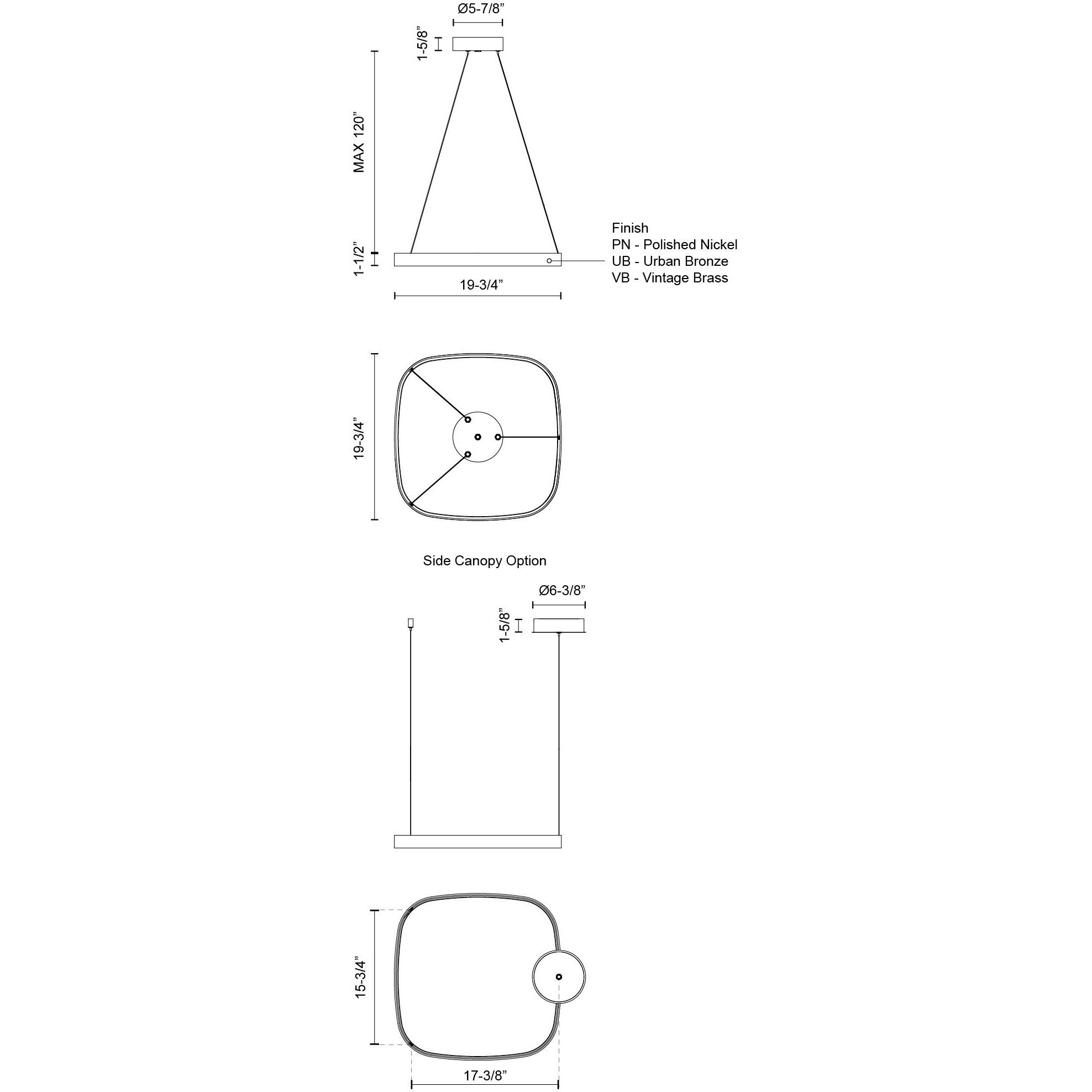 Yukon Pendant Ceiling Light in Urban Bronze