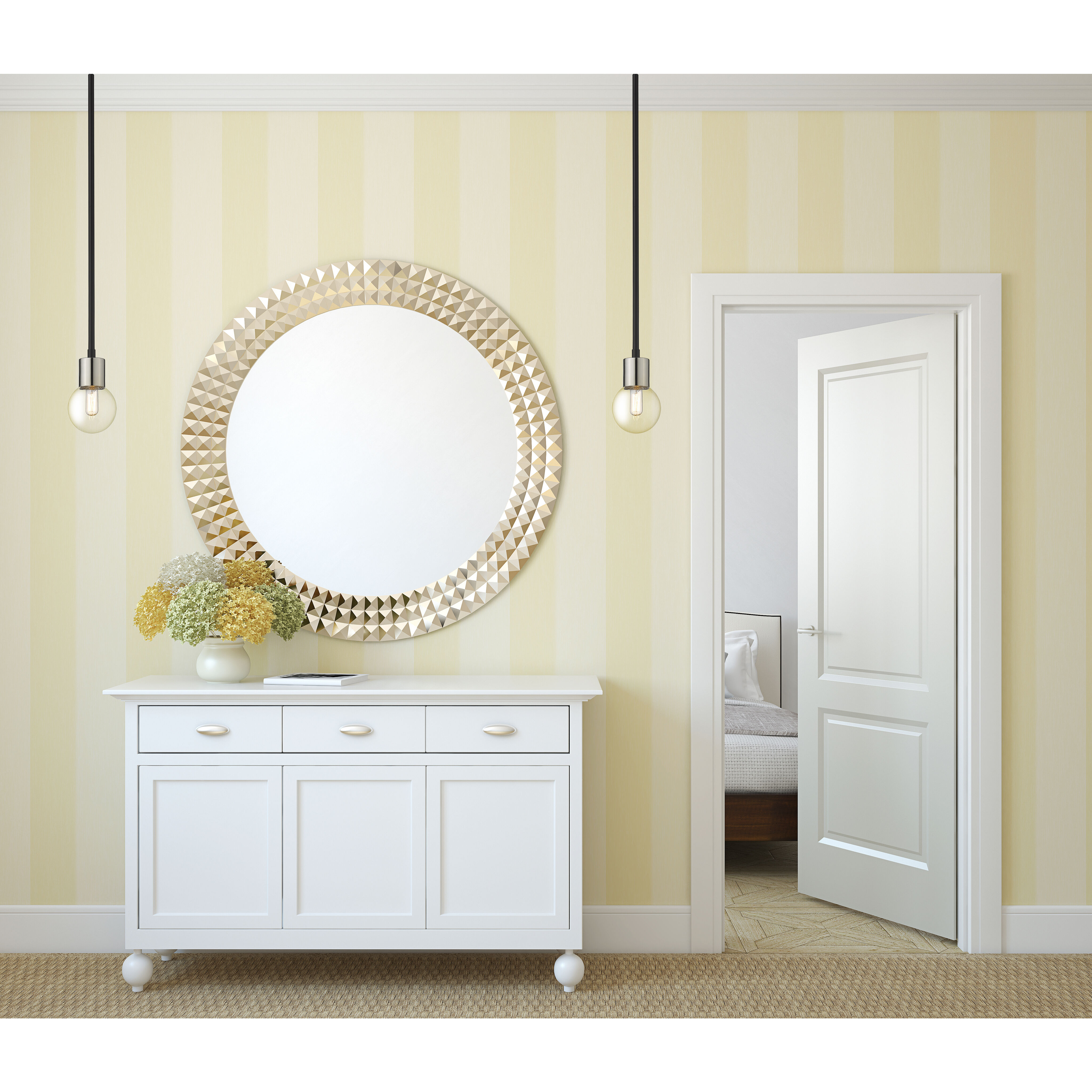 Neutra 1 Light 6 inch Matte Black and Polished Nickel Pendant Ceiling Light