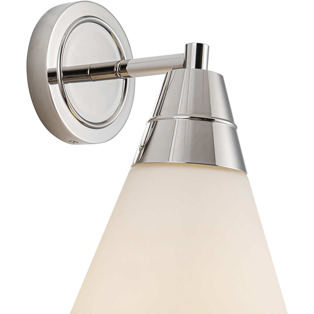 Willard Wall/Vanity Light Wall Light in Polished Nickel, Matte Opal Glass