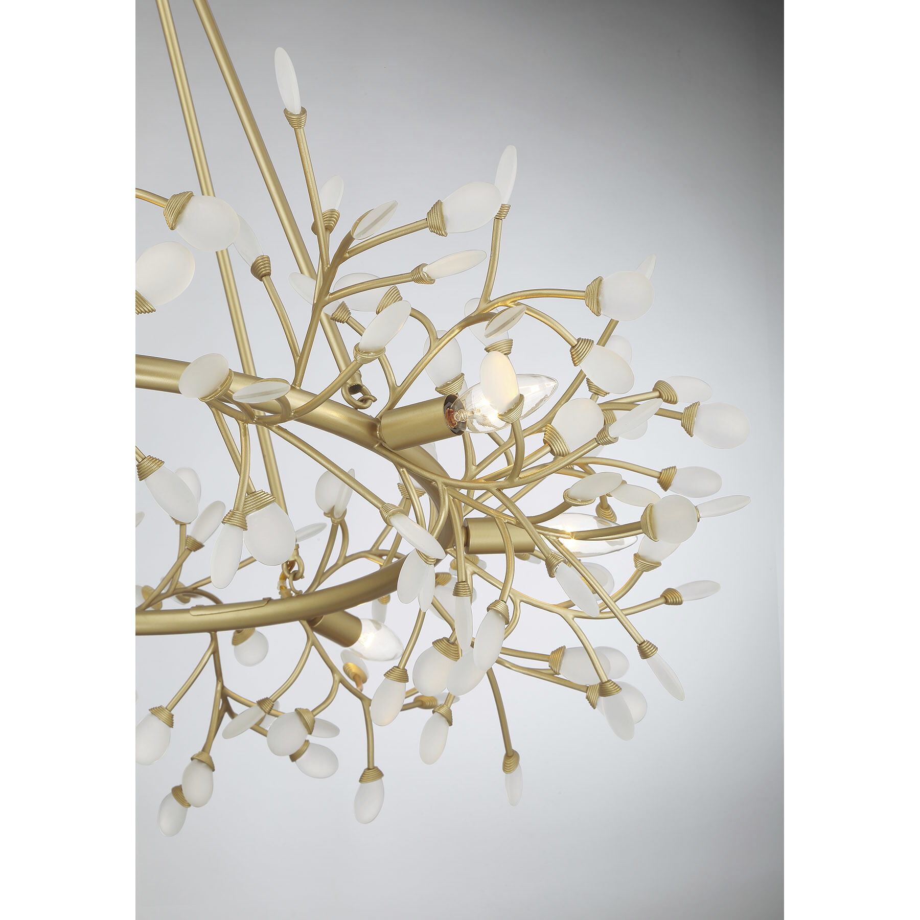 Once 8 Light 36 inch Spun Gold Chandelier Ceiling Light