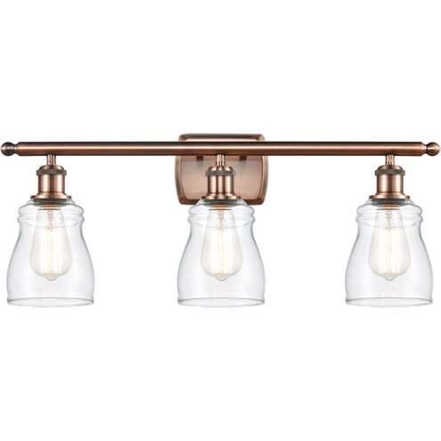 Ballston Ellery LED 26 inch Antique Copper Bath Vanity Light Wall Light in Clear Glass, Ballston