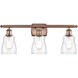 Ballston Ellery LED 26 inch Antique Copper Bath Vanity Light Wall Light in Clear Glass, Ballston