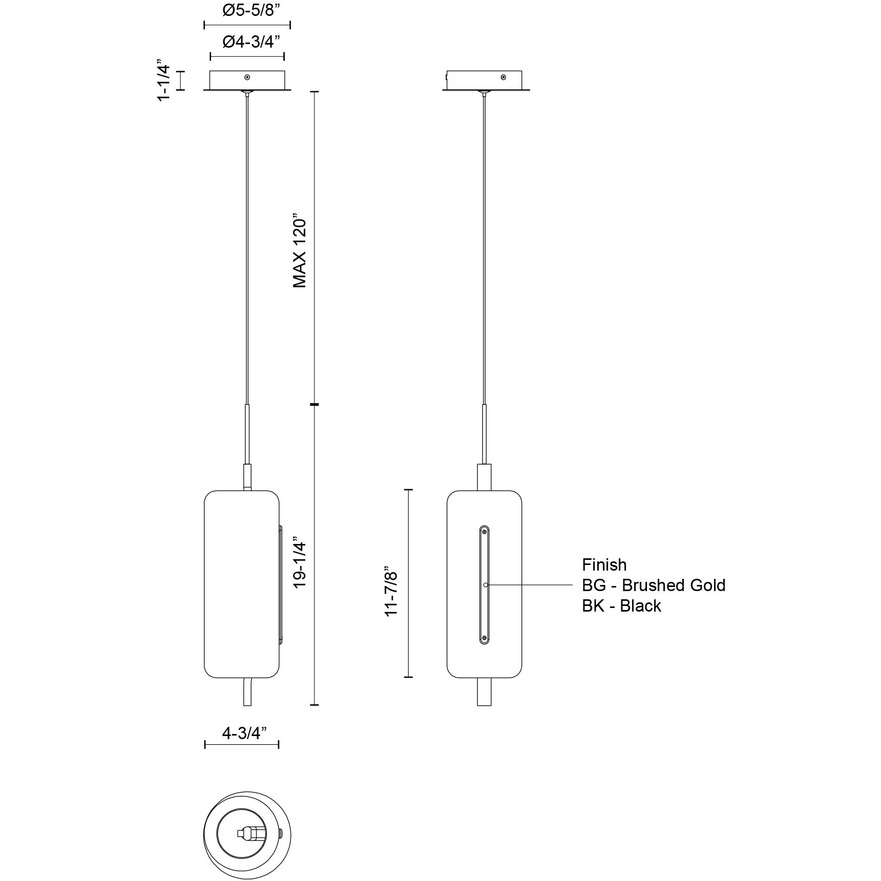 Hilo Pendant Ceiling Light in Black