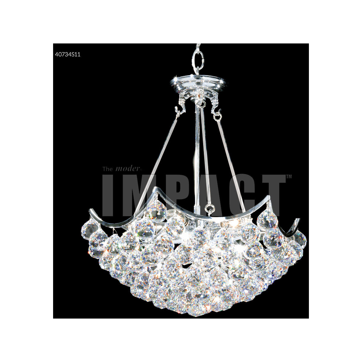 Contemporary 6 Light 19 inch Silver Crystal Chandelier Ceiling Light