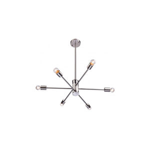Canada 6 Light 27 inch Shiny Nickel Chandelier Ceiling Light