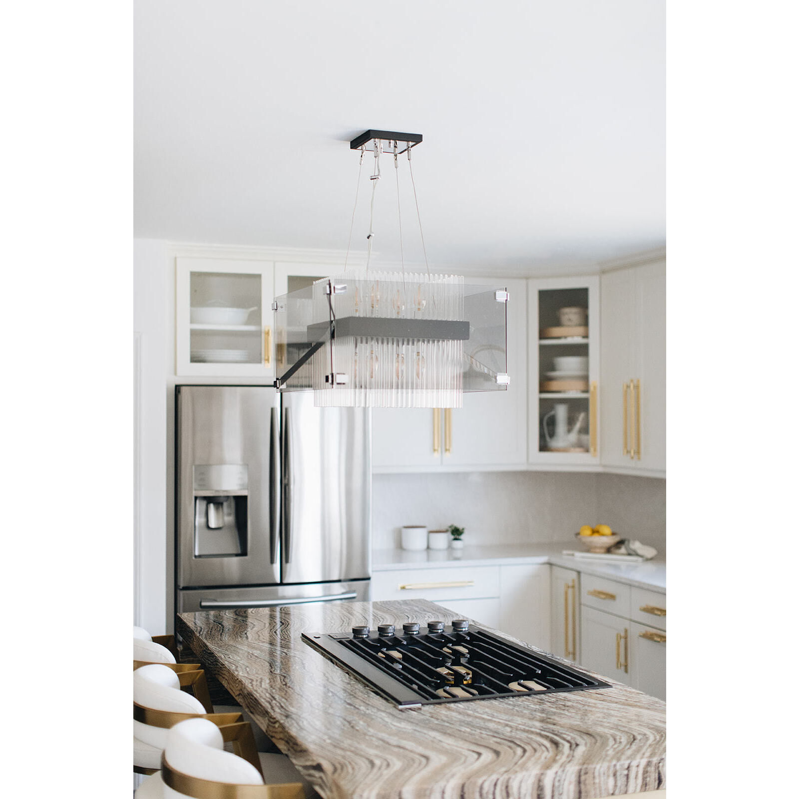 Apollo 8 Light 20.5 inch Bronze and Polished Chrome Chandelier Ceiling Light