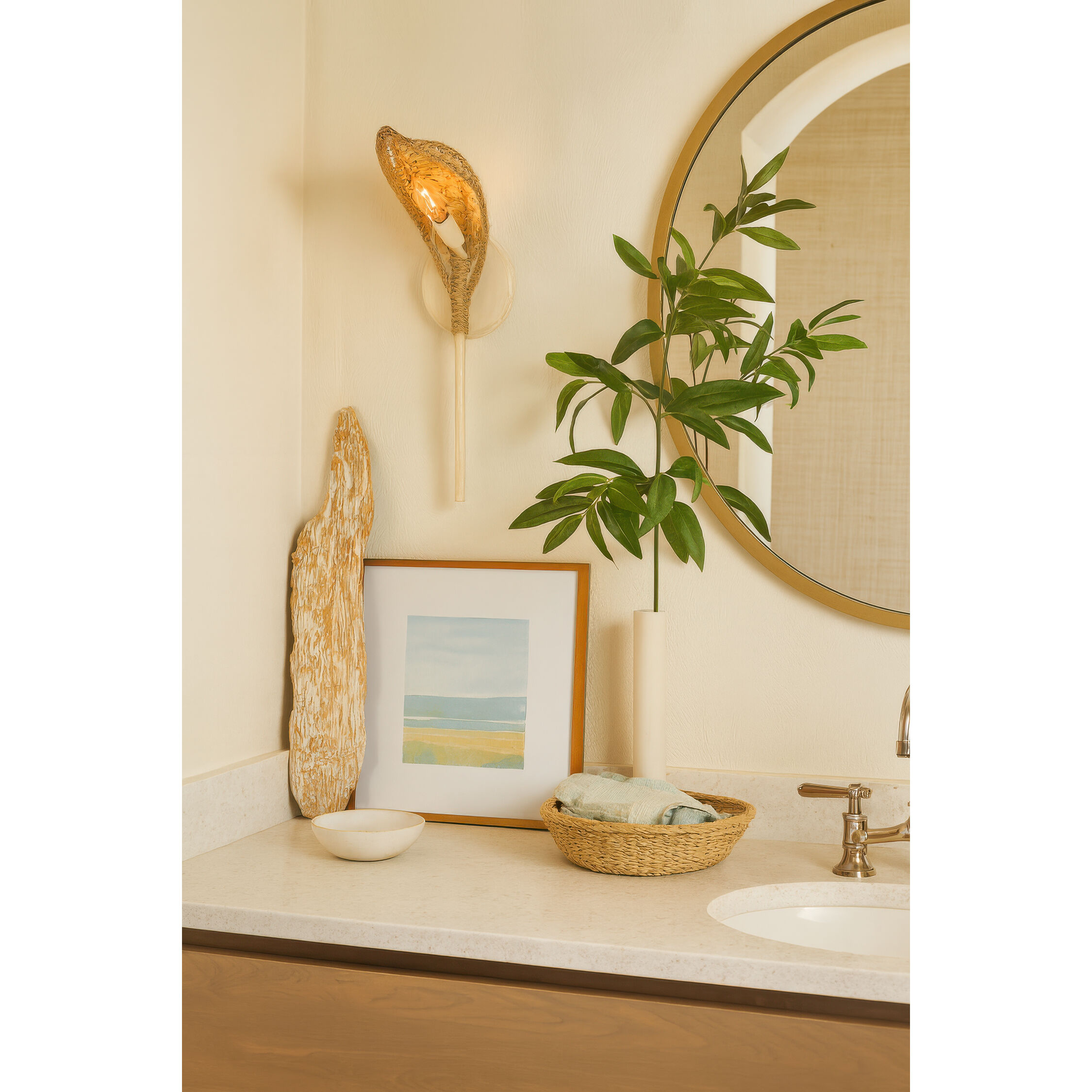 Century Palm 1 Light 5 inch Country White Wall Sconce Wall Light