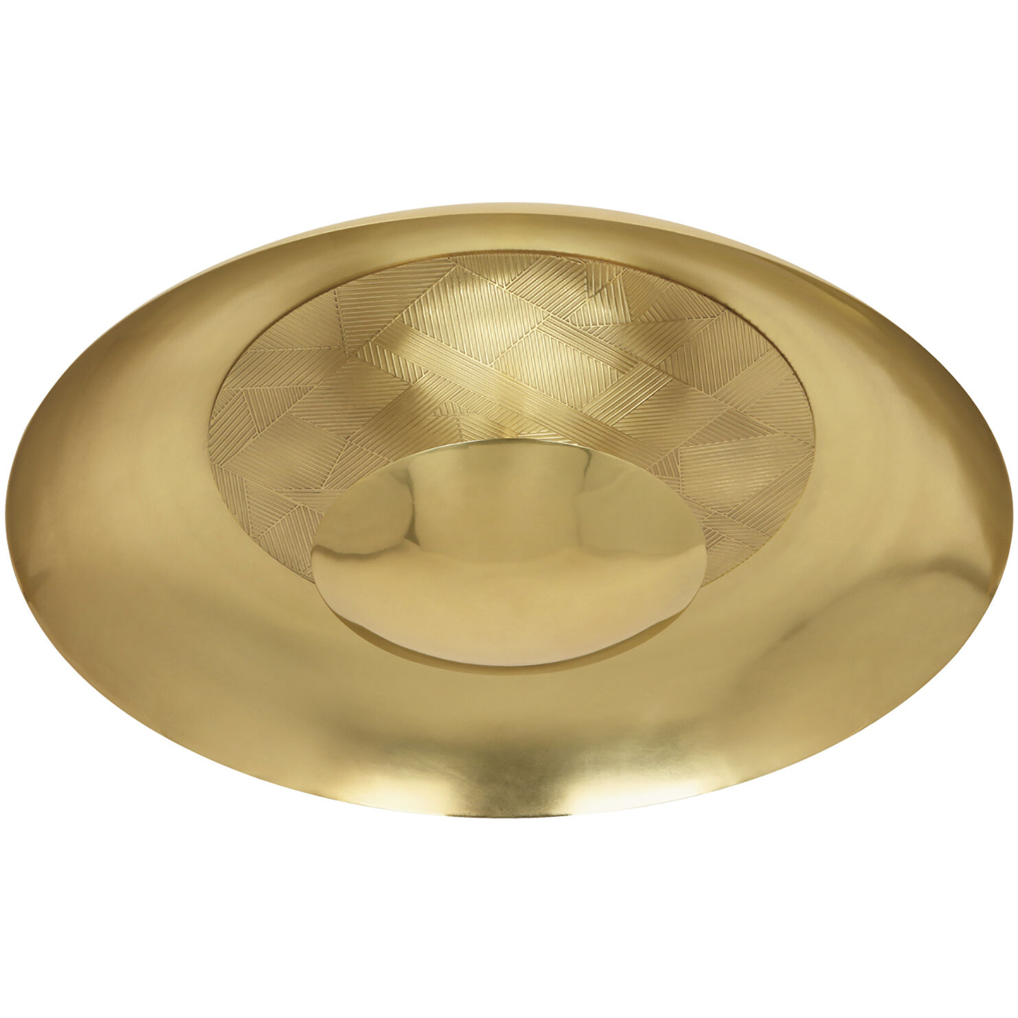 Michael Berman Brut LED 17.75 inch Modern Brass Flushmount Ceiling Light