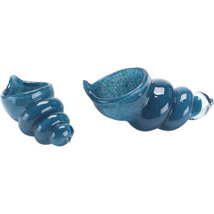 Ariel Dark Blue Glass Shells, Set of 2