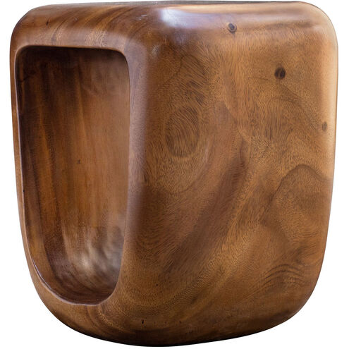Loophole 18 inch Natural Suar Wood Accent Stool