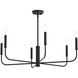 Reines 6 Light 32 inch Matte Black Chandelier Ceiling Light