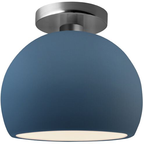 Radiance LED 7 inch Midnight Sky and Matte White and Brushed Nickel Semi Flush Ceiling Light