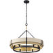 Blonde Moment 6 Light 28.5 inch Matte Black and Honey with Medium Oak Pendant Ceiling Light