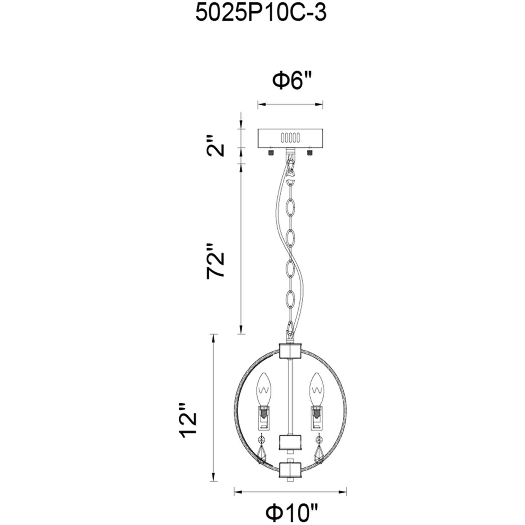 Abia LED 10 inch Chrome Up Mini Pendant Ceiling Light