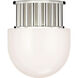 Chapman & Myers Nolan LED 8 inch Polished Nickel Flush Mount Ceiling Light in White Glass