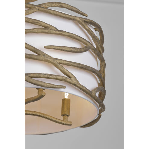 Branch Reality 4 Light 20 inch Textured Ashen Gold Semi Flush Mount Ceiling Light