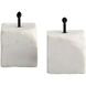Pedra White and Blackened Iron Bookends, Set of 2