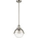 Franklin Restoration Hampden 1 Light 9 inch Brushed Brass Mini Pendant Ceiling Light in Seedy Glass
