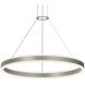 Double Corona LED 31.5 inch Bright Satin Aluminum Pendant Ceiling Light