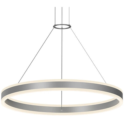 Double Corona LED 31.5 inch Bright Satin Aluminum Pendant Ceiling Light