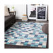 City 36 X 24 inch Aqua/Charcoal/Light Gray/Beige/Khaki Rugs, Rectangle