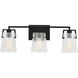 Drew & Jonathan Crofton 3 Light 24 inch Midnight Black Vanity Light Wall Light