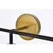 Hanson 3 Light 28 inch Black and Brass Bath Sconce Wall Light