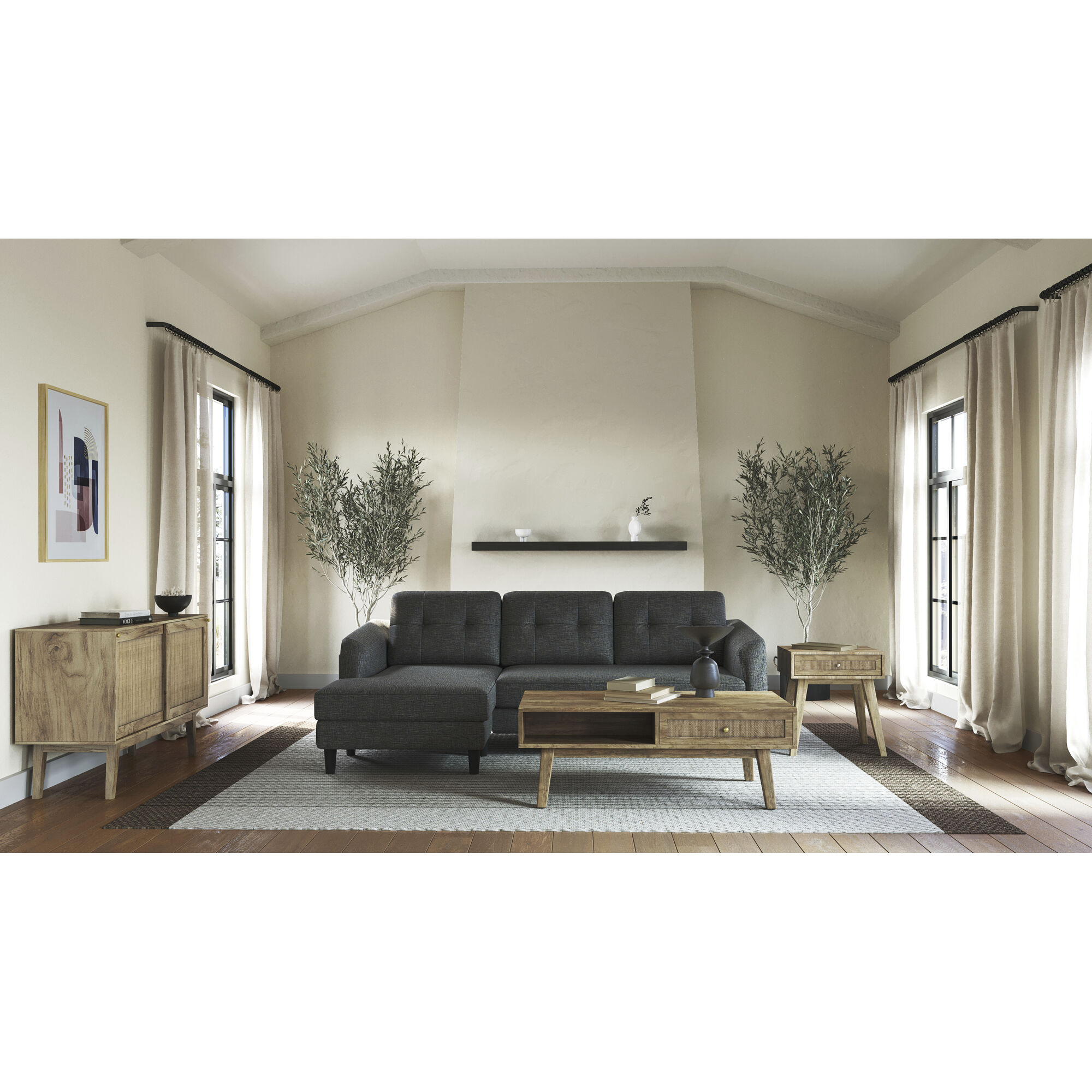 Belagio Grey Sofa Bed in Left