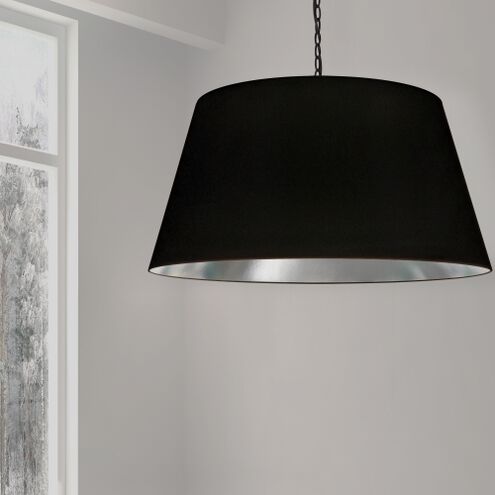 Brynn 1 Light 32 inch Black Pendant Ceiling Light in Black/Silver Jewel Tone