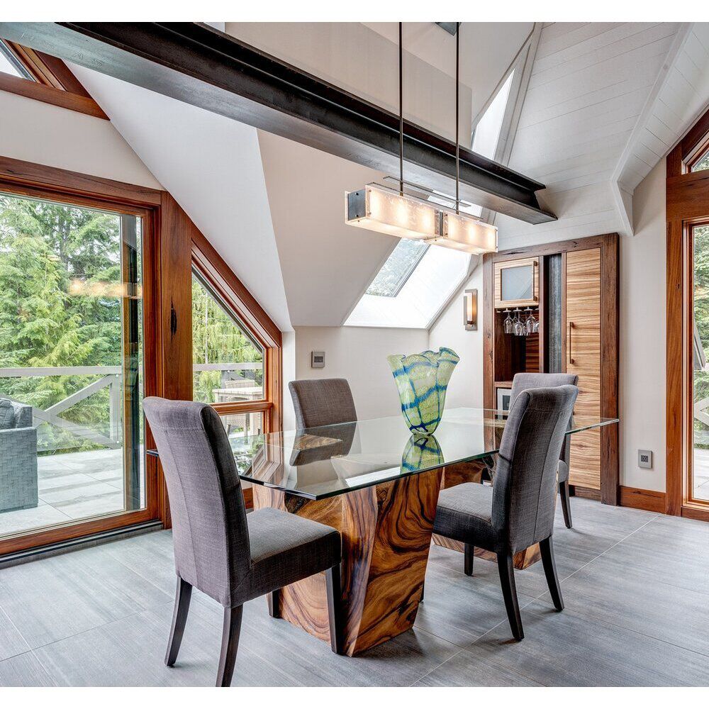 Urban Loft LED Graphite Linear Pendant Ceiling Light in 3000K LED, Ivory Wisp, Trestle