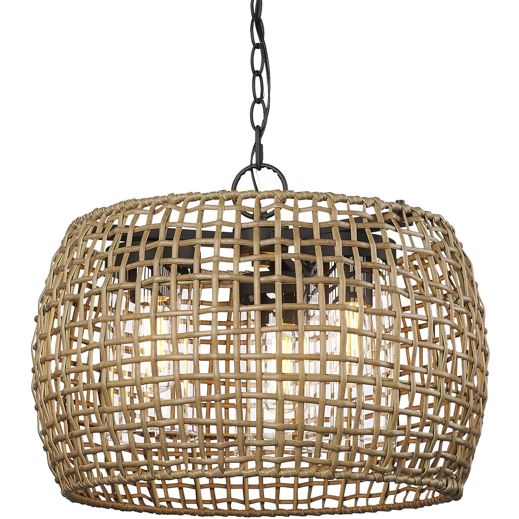 Piper 3 Light 19.13 inch Natural Black Outdoor Pendant