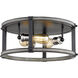 Kirkland 3 Light 16.25 inch Ashen Barnboard Flush Mount Ceiling Light