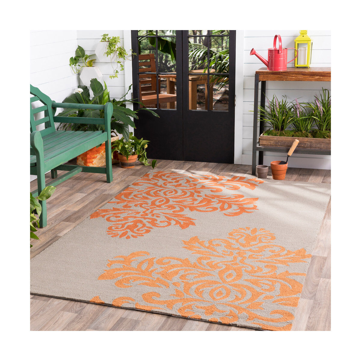 Rain 96 X 30 inch Orange and Neutral Indoor Area Rug, Polypropylene