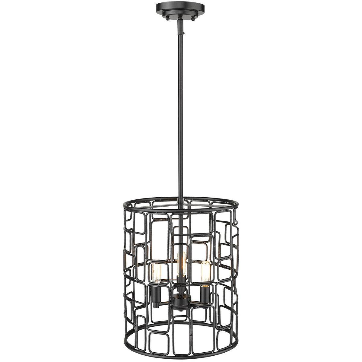 Amoret 3 Light 13 inch Matte Black Convertible Pendant Ceiling Light