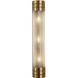 Willard Wall/Vanity Light Wall Light in Vintage Brass, Clear Prismatic Glass