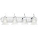 Homestead 4 Light 30 inch Chrome with White Vanity Light Wall Light