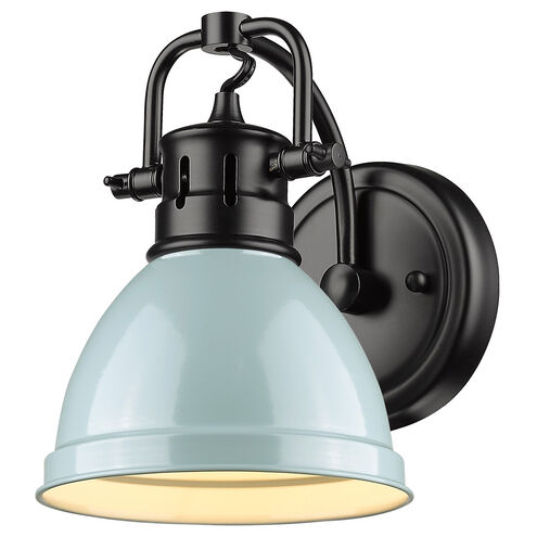 Duncan 1 Light 8 inch Matte Black Bath Vanity Wall Light in Seafoam