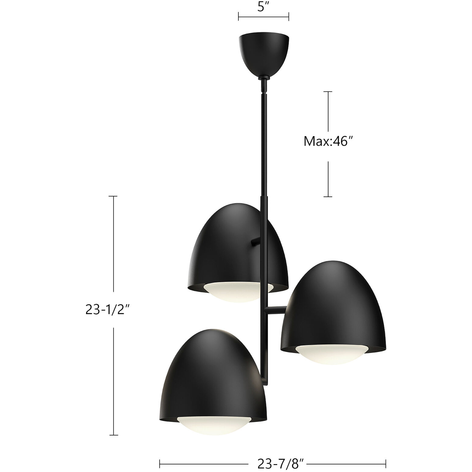 Alora Mood Kenji 3 Light 23.88 inch Aged Gold/Opal Matte Glass Chandelier Ceiling Light