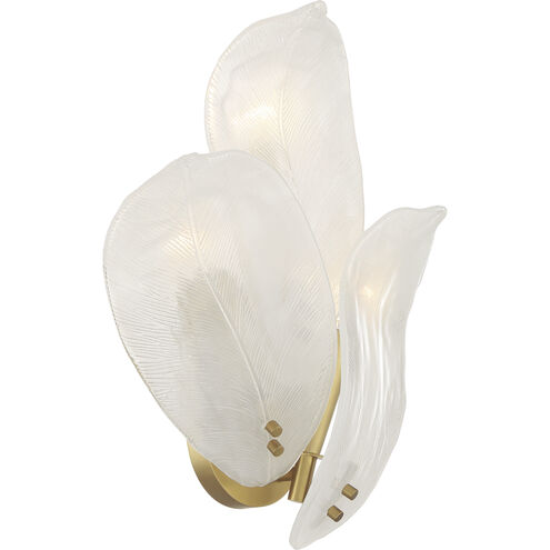 Orchid Wall Sconce Wall Light in White Handmade Glass