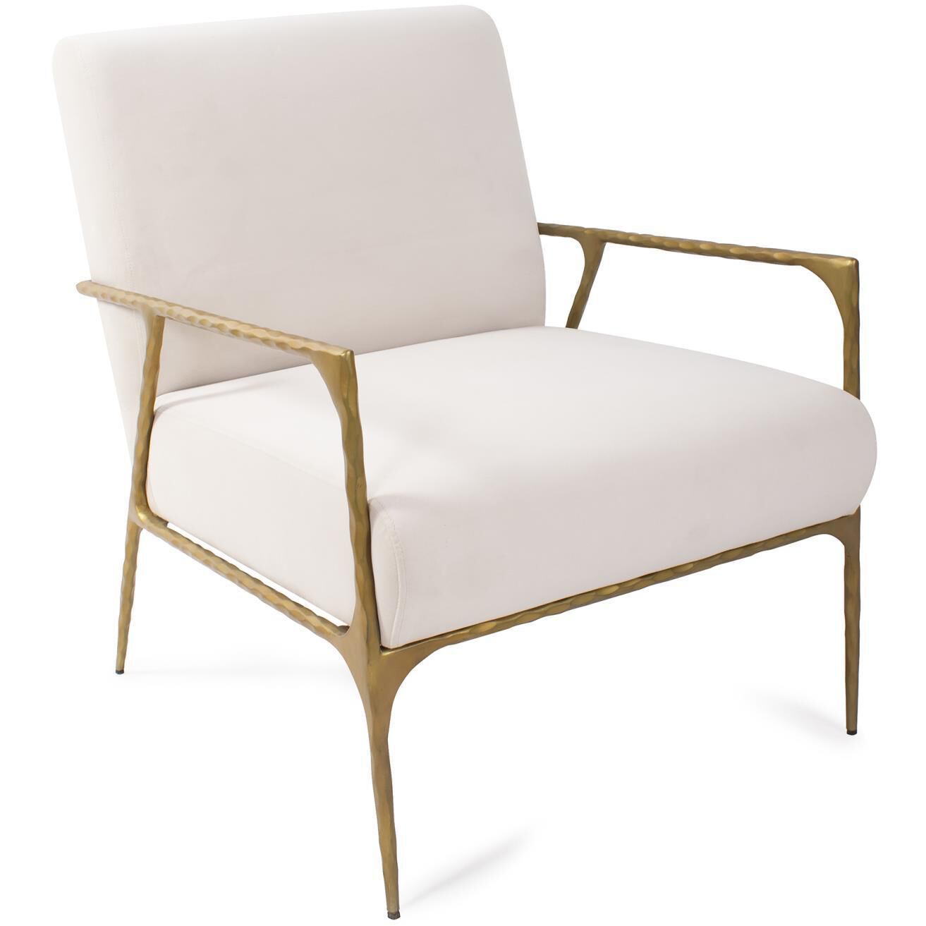 Stanton White and Gold Upholstered Armchair