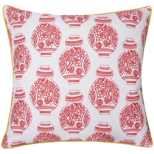 Dann Foley Double Sided Pillow 5 inch Hot Pink and Orange Throw Pillow